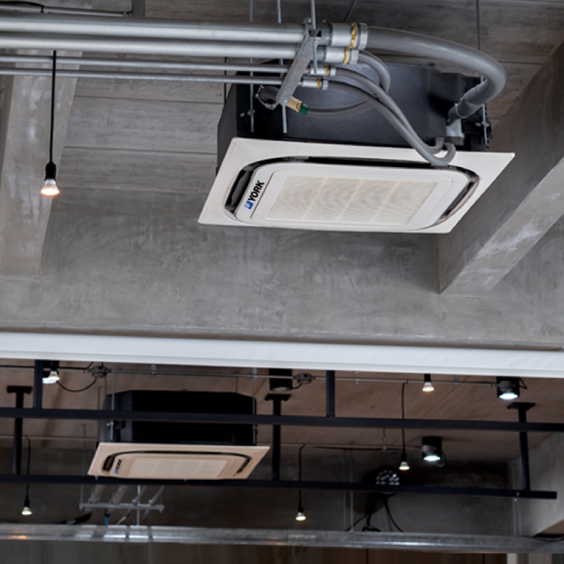 Local Cassette ceiling air conditioner installation project at DIAMOND ALNATA