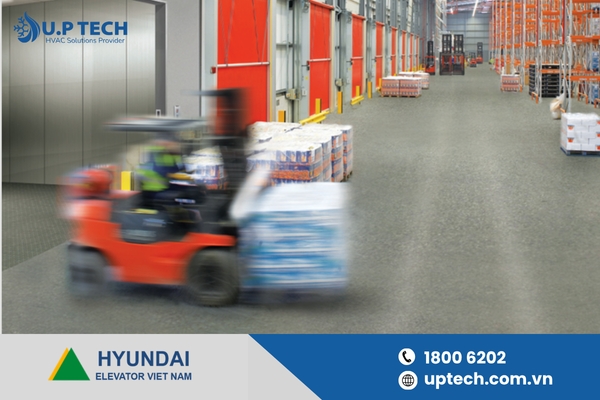 Freight-Korea Factory - a line of cargo lifts from South Korea