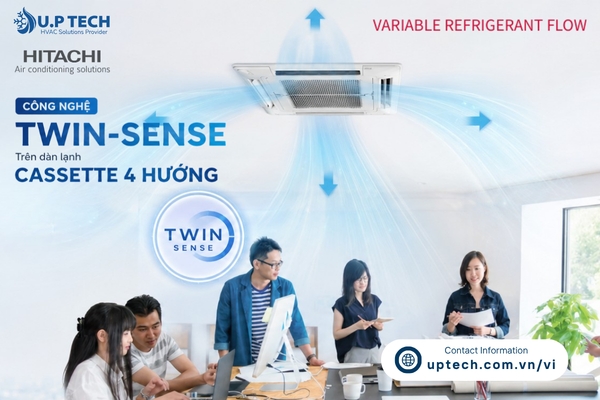 Công nghệ Twin-Sense trên dàn lạnh cassette 4 hướng của Điều hòa không khí VRF Hitachi
